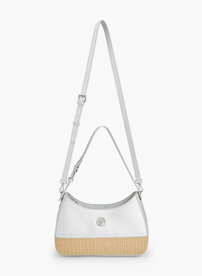 ببرمنة Textured Shoulder Bag With Zip Closure